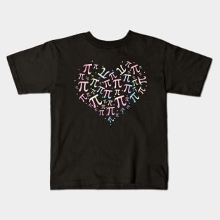 Pi Day Tie Dye Heart Happy Pi Day 3.14 Mathematic Math Teacher Women Girl Mathematics Kids T-Shirt